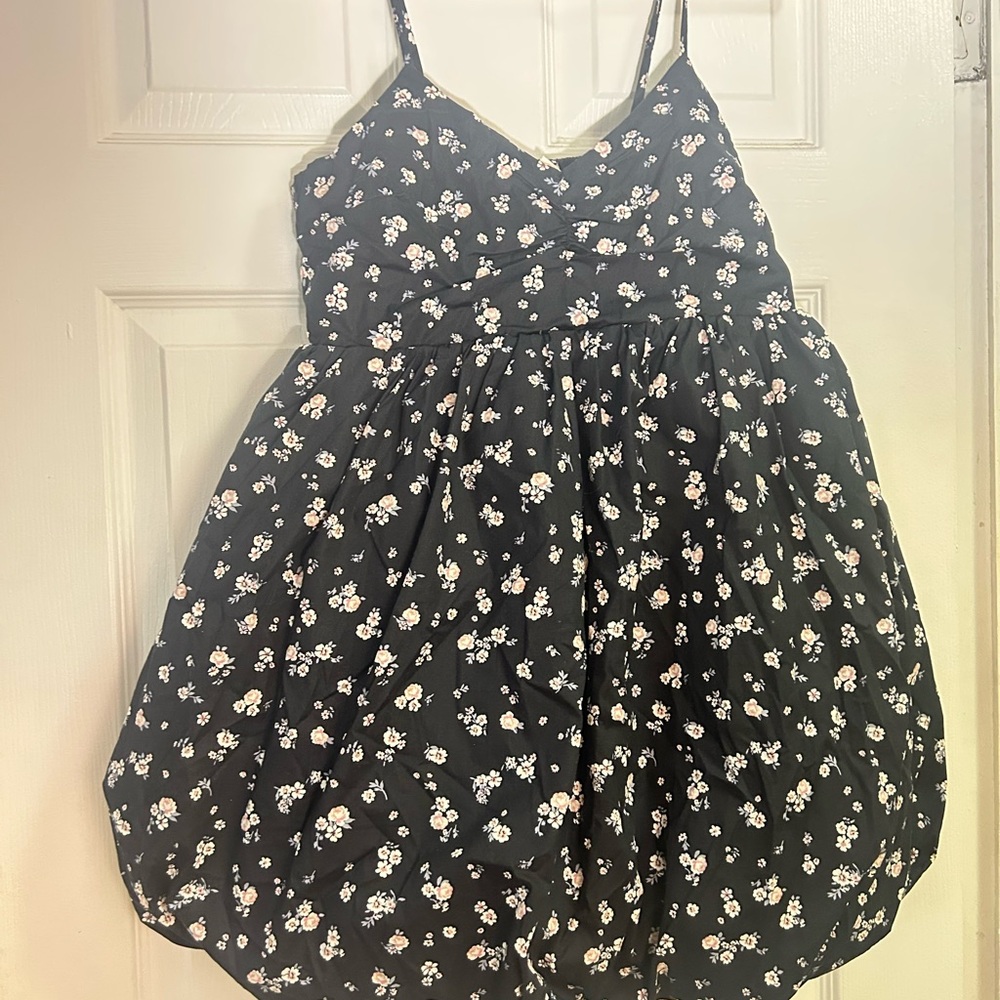Aeropostale Black Floral Mini Bubble Dress Brand New